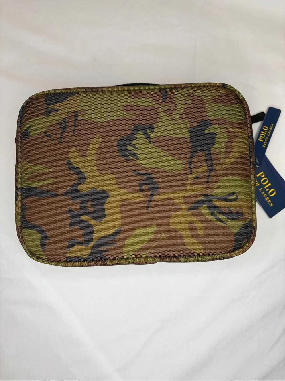 Polo Ralph Lauren Olive and Brown Camo Lunch Bag Tote Bag Orange Pony Insulated